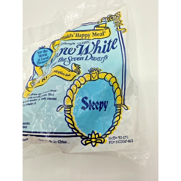 Disney 1992 McDonald’s Happy Meal Toy – Snow White Sleepy Dwarf (Sealed) - Picture 6 of 9